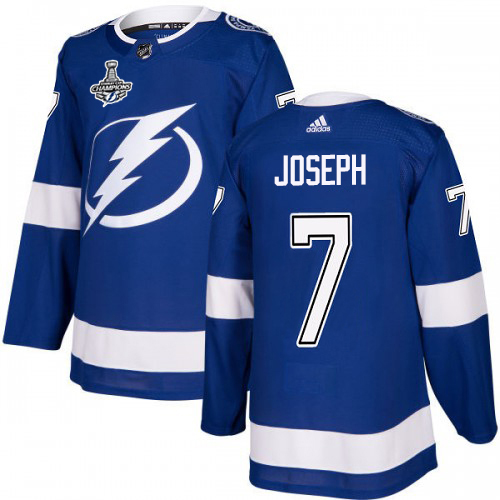 Adidas Tampa Bay Lightning 7 Mathieu Joseph Blue Home Authentic Youth 2020 Stanley Cup Champions Stitched NHL Jersey